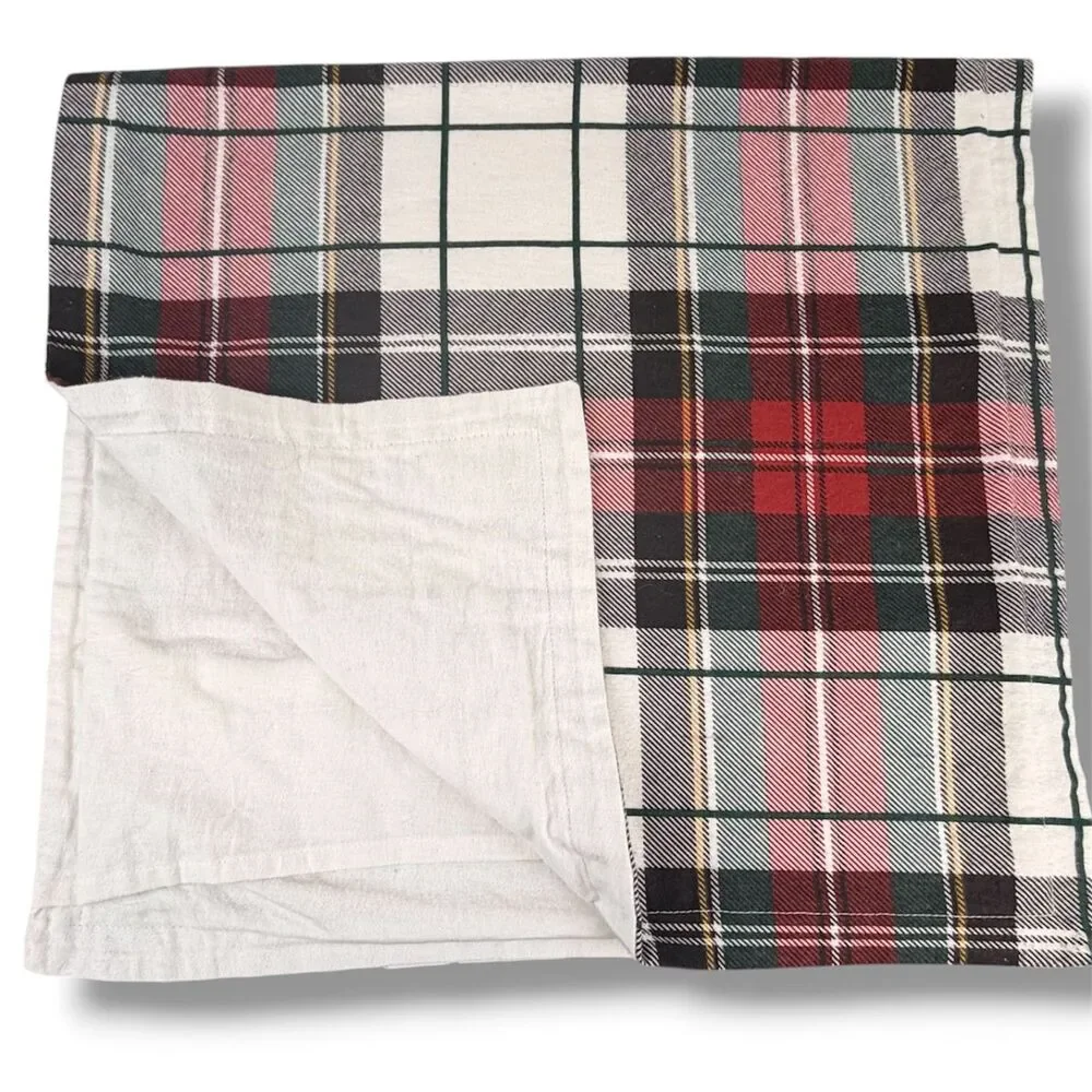 Brooks Brothers Tartan Plaid Flannel King Size Pillow Shams Red Black & White